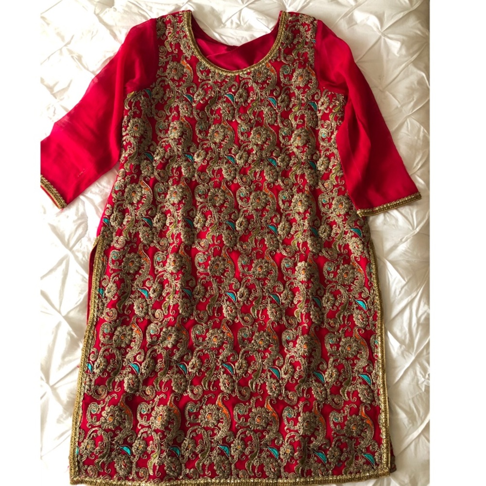 2 piece heavy embroidered formal wear